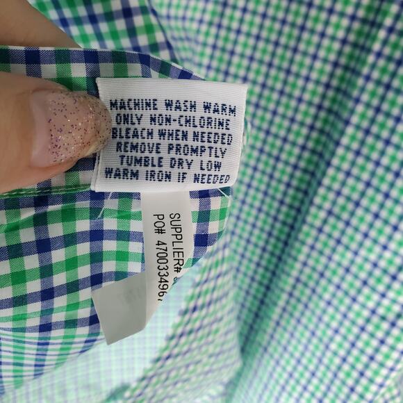 Ralph Lauren Men's Blue Green Plaid Button Down Long Sleeve Shirt Size XL - Picture 7 of 7